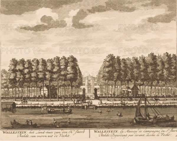 Wallestein House seen from across the Vecht, Wallestein, the Country House of Mr. Jacob Balde, from
