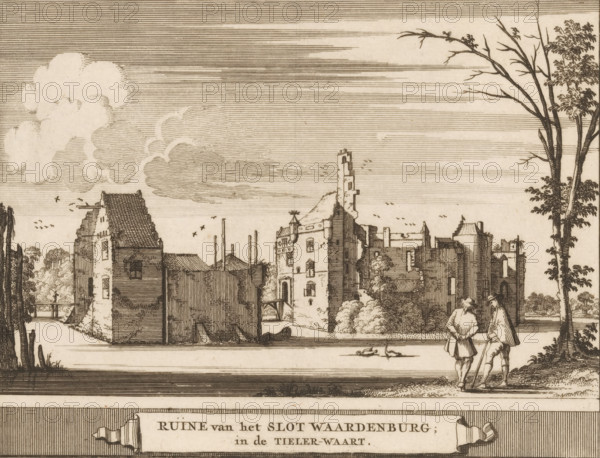 View of the ruins of Waardenburg Castle, Ruins of Waardenburg Castle, in the Tieler-Waart, Castles,