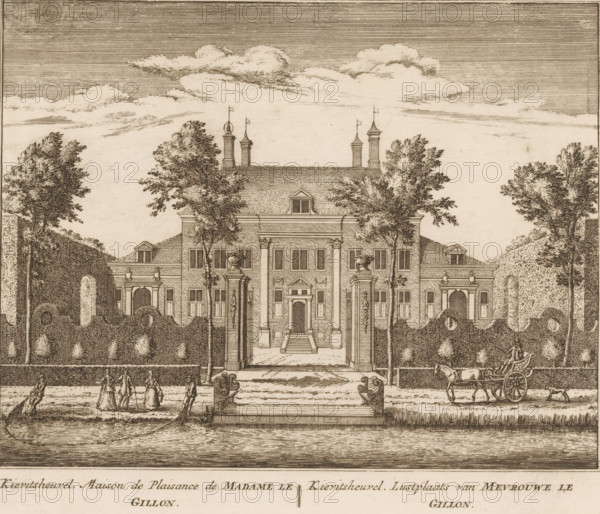 View of the country estate Kievitsheuvel, near Abcoude, Kievitsheuvel, maison de plaisance de