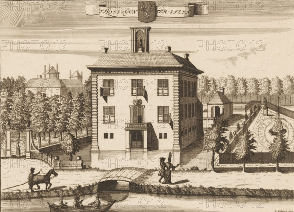 View of Gunterstein in Breukelen, 't Huys te Gunter-steyn, print, book illustration, after drawing