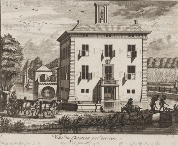 View of Gunterstein Castle from behind, View of Gunterstein in Breukelen, print, Series number, 5,