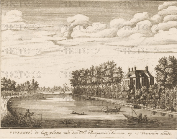 Vyverhof, the pleasure grounds of Mr. Benjamin Feixera, overlooking Weerestein, View of the country