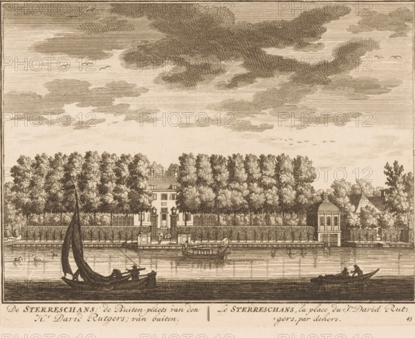 De Sterreschans, de Buiten-plaets van den Hr. David Rutgers, van buiten, Le Sterreschans, la place