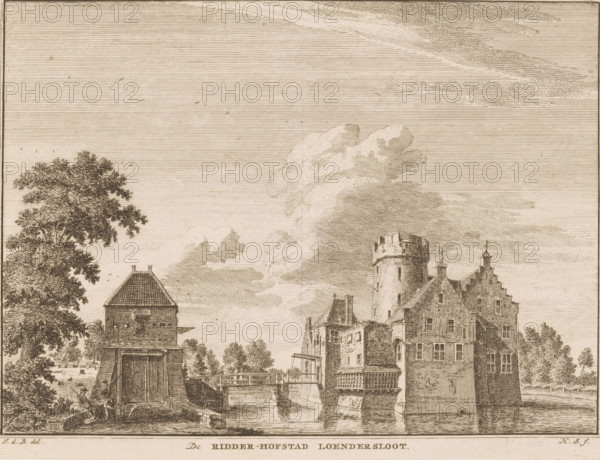 The knightly manor of Loenersloot, View of Loenersloot Castle, print, book illustration, Series