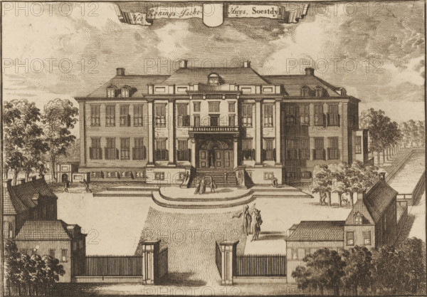 View of Soestdijk Palace, The King's Hunting Lodge Soestdyk, print, book illustration, after