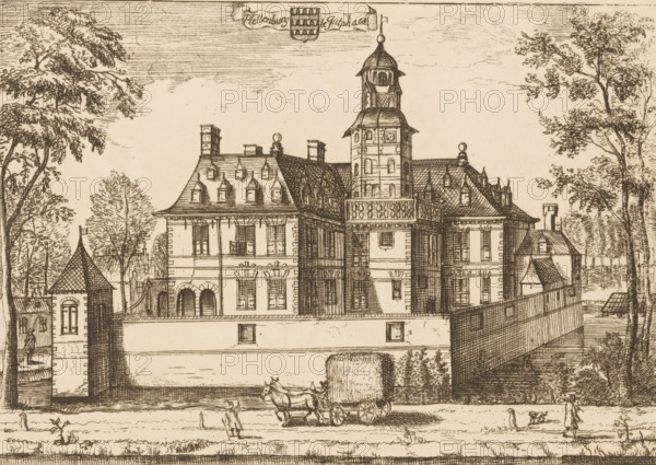 View of Plettenburg Castle near Jutphaas, Plettenburg in Jutphaes, print, book illustration, after