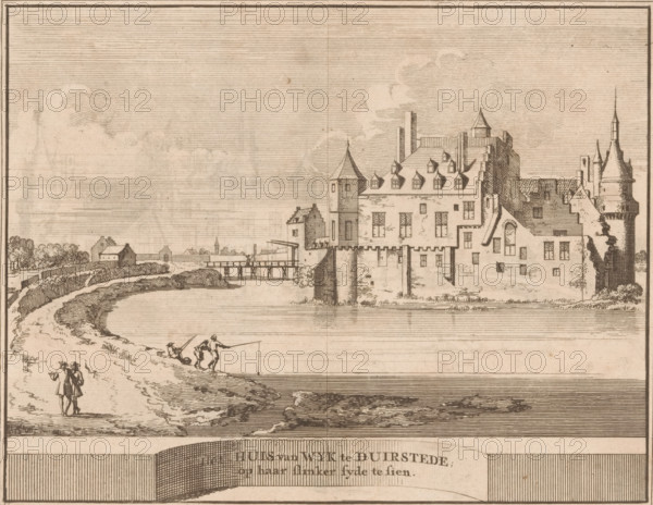 View of Duurstede Castle in Wijk bij Duurstede, The house of Wyk te Duurstede seen on its left