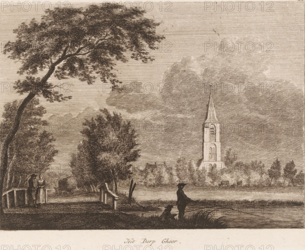 The Village of Ghoor, Village View in Goor, print, Series number, 12, Numbered top right: 12., c.
