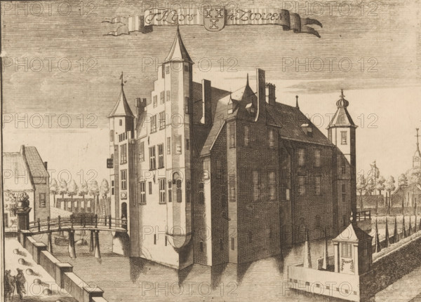 t Huys te Zuylen, View of Zuylen Castle in Oud-Zuilen, print, book illustration, printmaker: Jan