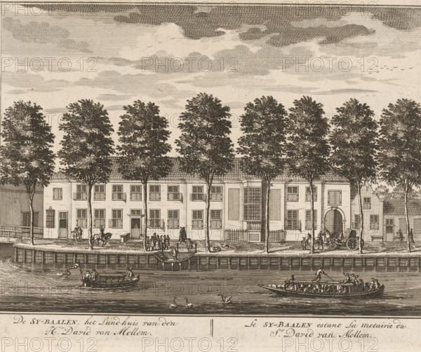 View of the country estate Zijdebalen on the Vecht near Utrecht, De Sy-Baalen, the country house of