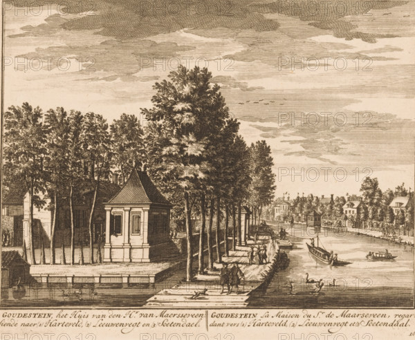 Goudestein, the House of Mr. van Maersseveen, looking towards (1) Harteveld, (2) Leeuwenvegt and