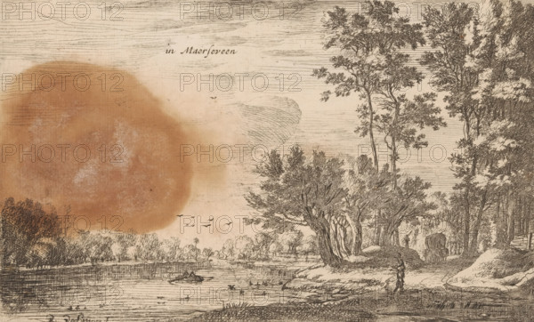 in Maerseveen, River View near Maarsseveen, Landscapes in the Northern Netherlands, print, Series