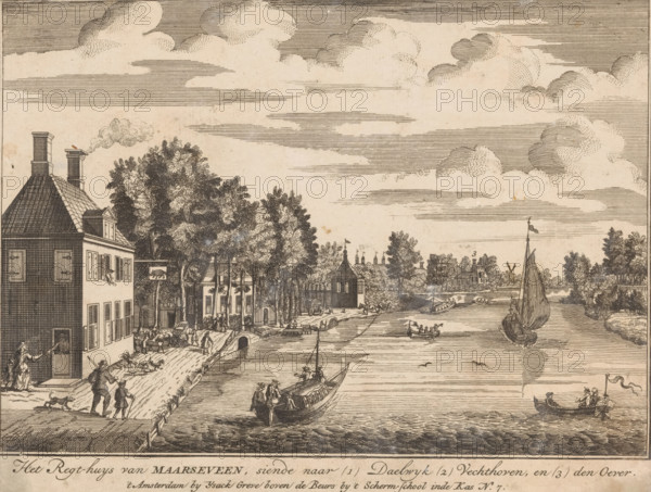 The Courthouse of Maarseveen, looking towards (1) Daelwyk (2) Vechthoven, and (3) the Bank, View of