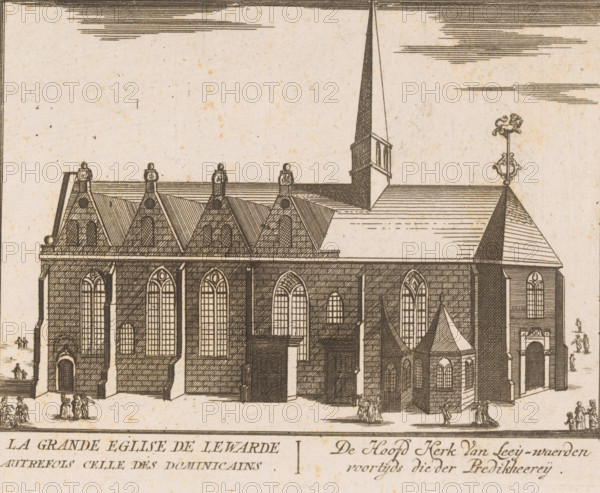 View of the Grote Kerk in Leeuwarden, La grande eglise de Lewarde autrefois celle des dominicains,