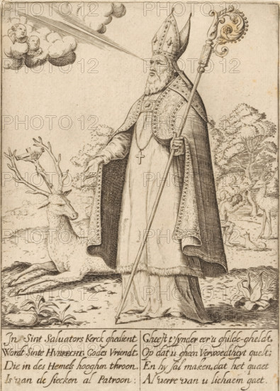 H. Hubertus, print, Netherlands, 1600 - 1699, printmaker, paper, engraving, etching, height 160 mm