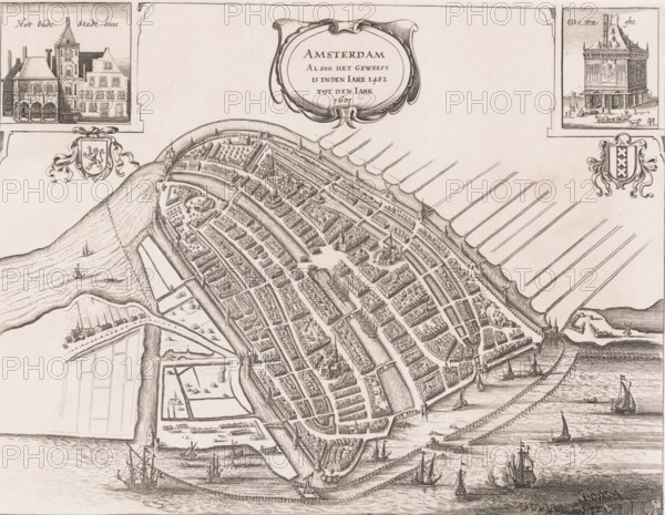 Amsterdam Alsoo het Geweest is inden Iare 1482 tot den Iare 1601, Map of Amsterdam, 1482-1601, area