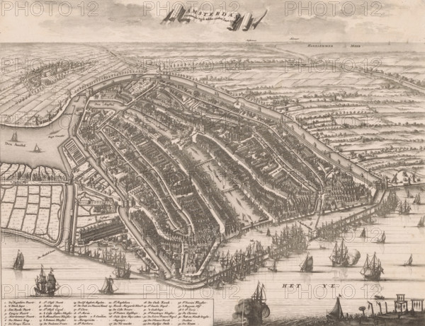 Map of Amsterdam, 1500, Amsterdam presented itself thus in the year 1500, area plan, print, book