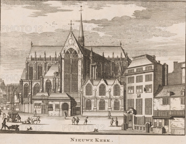 Nieuwe Kerk, View of the Nieuwe Kerk in Amsterdam, print, book illustration, Series number, 170,