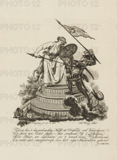 Allegory of Dutch Freedom, print, Allegory in which Dutch Freedom defends itself against Tyranny