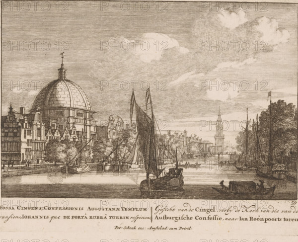 Fossa Cingens, Confessionis Augustanae Templum transien, Johannis que de porta Rubra turrim