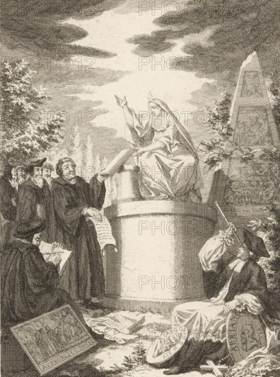 Allegory of the Augsburg Confession, print, Netherlands, 1600 - 1750, printmaker, paper, etching,