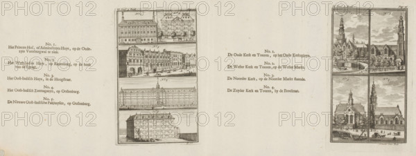 View of the Oude Kerk, the Westerkerk, the Noorderkerk and the Zuiderkerk in Amsterdam (right