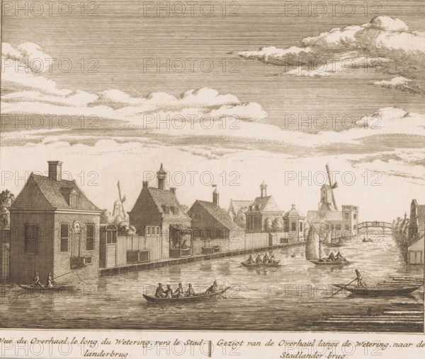 Vuë du Overhaal, le long du Wetering, vers le Stadlanderbrug, Gezigt van de Overhaal langs de