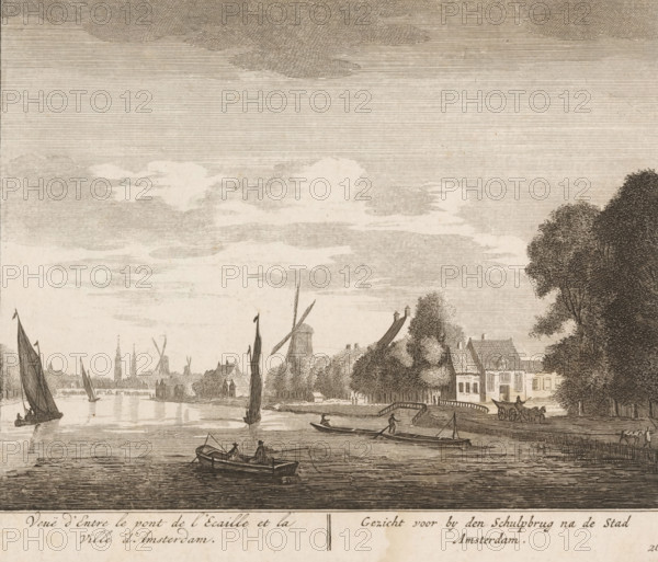 View of Between the Escaille Bridge and the City of Amsterdam, View of the city of Amsterdam by the