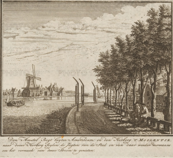 View of the Amstel near the Molentje inn, The Amstel Bogt buyten Amsteldam and the Herberg 'T