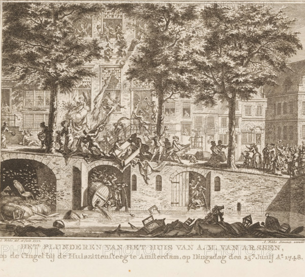 Plundering of the house of AM van Arssen in Amsterdam, 1748, The plundering of the house of AM van
