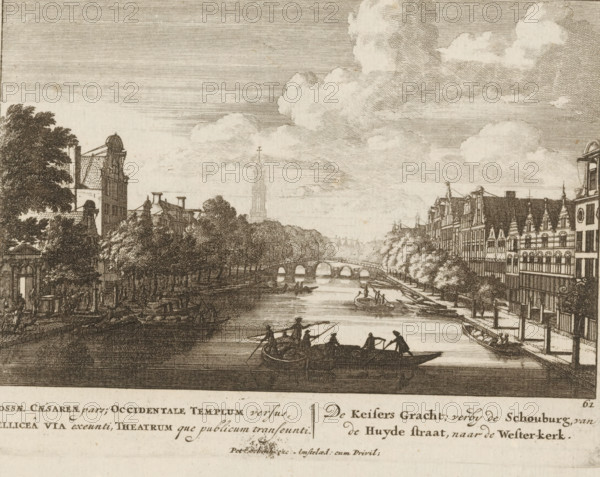 View of the Keizersgracht, seen from Huidenstraat, Fossae Caesareae pars, Occidentale Templum