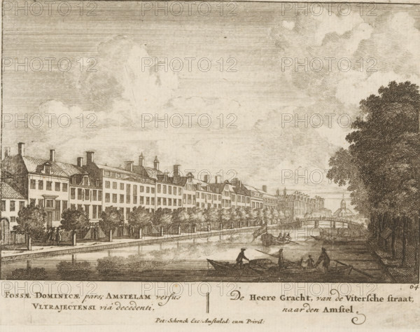 View of the Herengracht in Amsterdam from the Utrechtsestraat, Fossae Dominicae pars, Amstelam