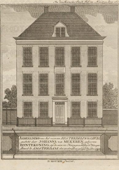 Image of the new Poorhouse, founded by Johanna van Mekeren, née Bontekoning, on the Nieuwe