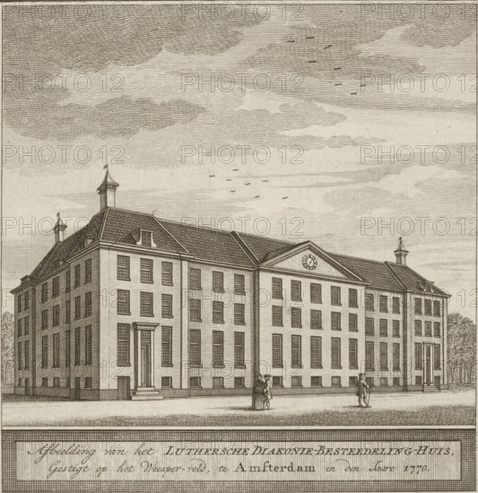 View of the Lutheran Deaconry House in Amsterdam, Illustration of the Lutheran