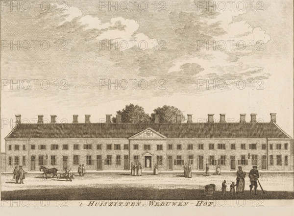 t Huiszitten-Weduwen-Hof, View of the Huiszittenweduwenhof (Kartuizerhof) in Amsterdam, print, book