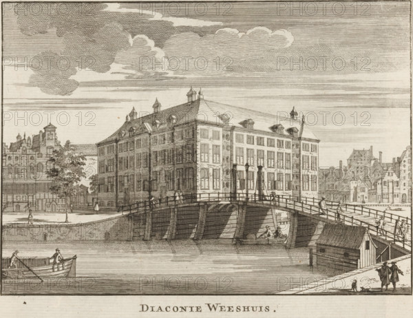View of the Diaconie Orphanage in Amsterdam, Diaconie Orphanage, print, book illustration, Series