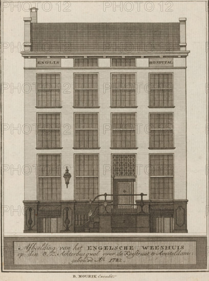 Image of the English Orphanage on the OZ Achterburgwal across the Koestraat in Amsterdam: built in