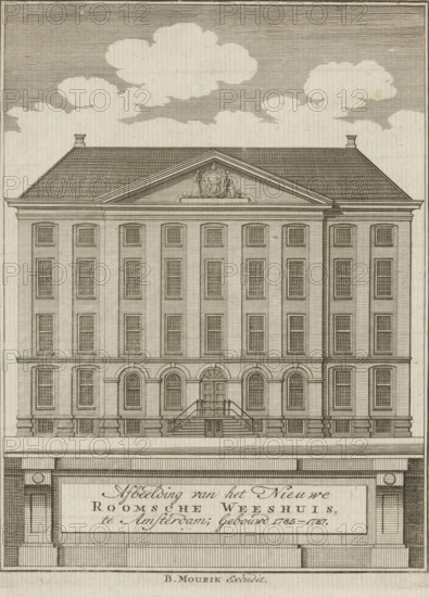 View of the Maagdenhuis in Amsterdam, Illustration of the New Roman Catholic Orphanage, in