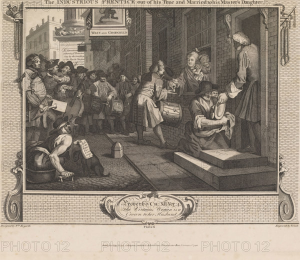 The Industrious Prentice out of his Time and Married to his Master's Daughter, The diligent pupil