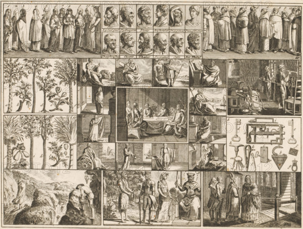 Sheet with various encyclopedic illustrations, Encyclopedic illustrations for youth,