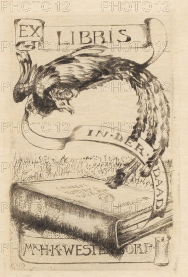 Ex Libris of Herman Karel Westendorp, bookplate, Ex libris of jurist and collector Herman Karel