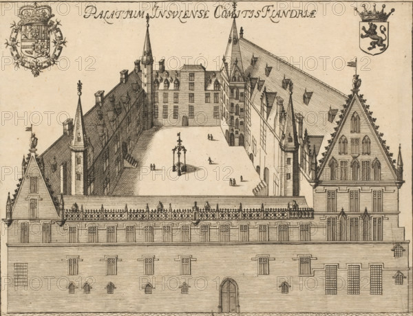 View of the palace of the Count of Flanders near Lille, Palatium Insulense Comitis Flandriae,