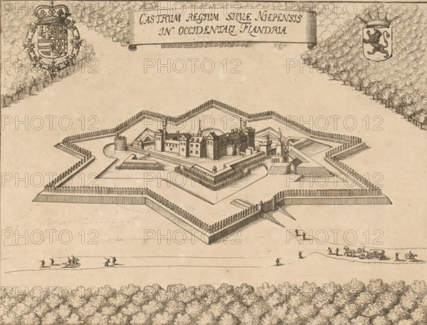 View of the palace of the Count of Flanders near Bruges, Palatium Brugense Comitis Flandriae,