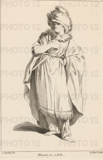 Standing figure with hand on sword, Collection of various dramatized poses, Recueil de Differentes