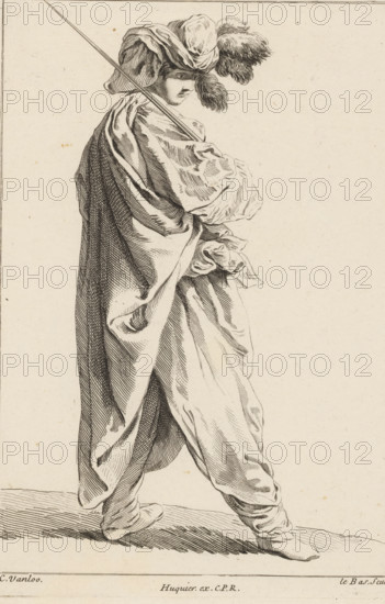 Standing figure with sword, Collection of various dramatized poses, Recueil de Differentes charges