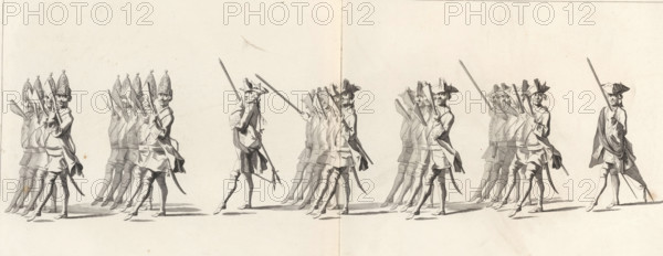 Funeral station of Willem IV, 1752, plate 9, Hollandsche Guardes, Lyk-statue of His Most Serene