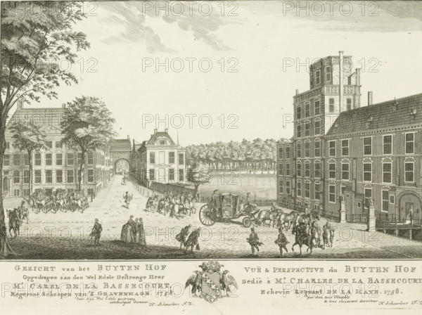 View of the Buitenhof in The Hague, View of the Buyten Hof, Vuë & perspective du Buyten Hof,