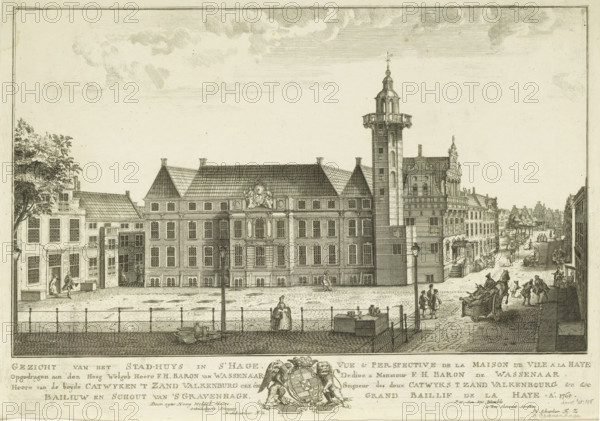 View of the Old Town Hall in The Hague, View of the town-house in s' Hage, View & perspective of