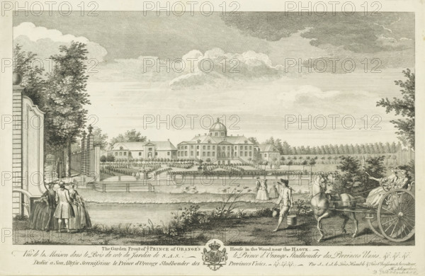 View of the back of Huis ten Bosch, The garden front of ye prince of Orange's house in the wood