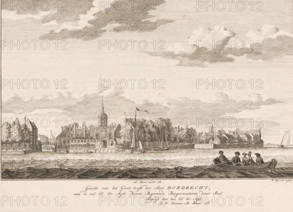 View of the Groothoofd in Dordrecht, View of the Groothoofd of the city of Dordrecht, print, with